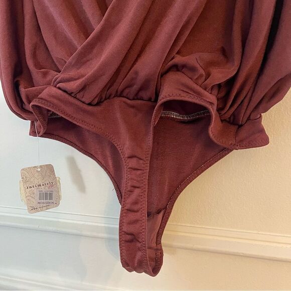 Intimately Free People Night Owl Sleeveless Crossover Bodysuit Nutmeg Small NWT - Picture 11 of 12